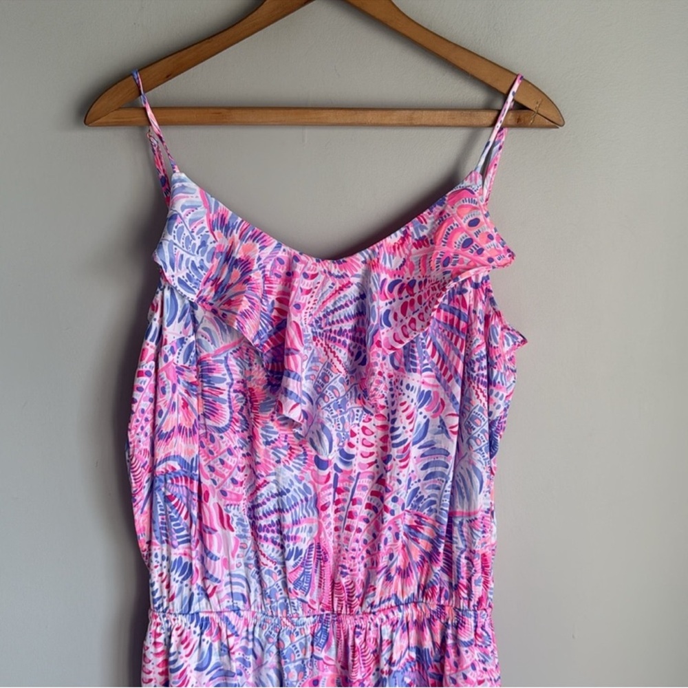 NWOT Lilly Pulitzer Pink and Purple Zana skort Romper - Picture 3 of 8